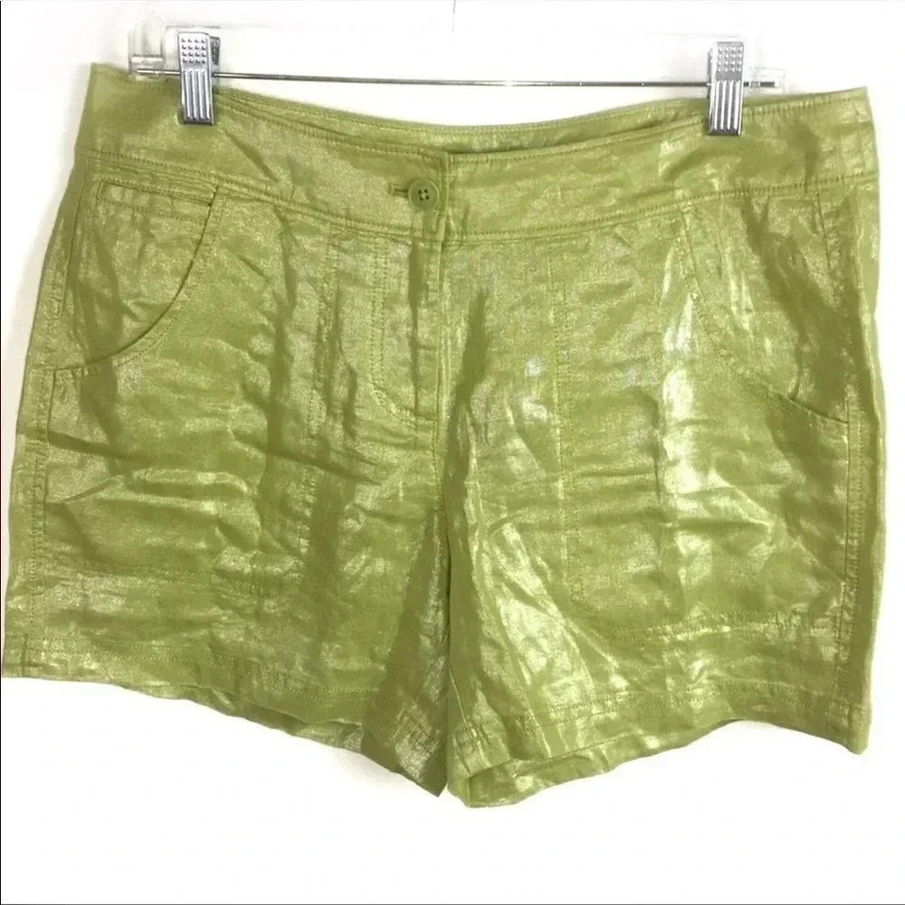 Tommy Bahama Green Linen Shorts Size 8